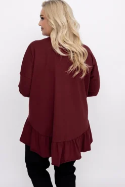 Damskie Włoski Bordowa Bluzka VEBERO