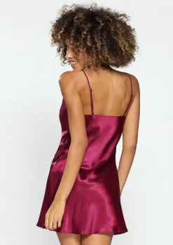 Polski Bordowa Halka satynowa KAREN