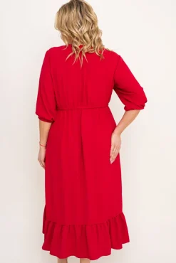 Polski Bordowa Sukienka AMOROSA