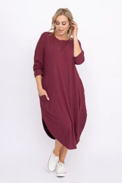 Polski Bordowa Sukienka DONNA