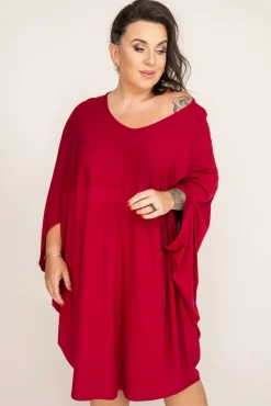 Polski Bordowa Sukienka HERMI