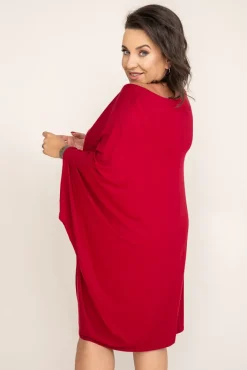Polski Bordowa Sukienka HERMI