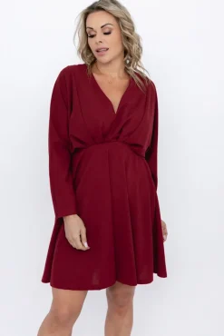 Włoski Bordowa Sukienka MAURI