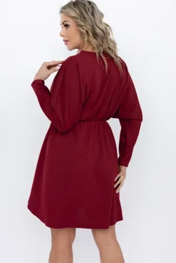 Włoski Bordowa Sukienka MAURI