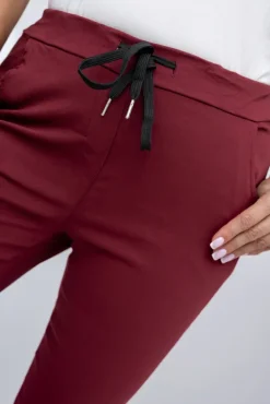 Damskie Włoski Bordowe Spodnie GIATTO