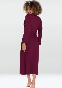 Polski Bordowy Szlafrok bawełniany MELISSA