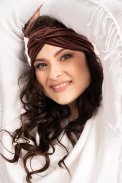 Brunatna Opaska welurowa CADIO