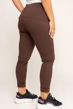 Damskie Włoski Brunatne Spodnie COMEYO