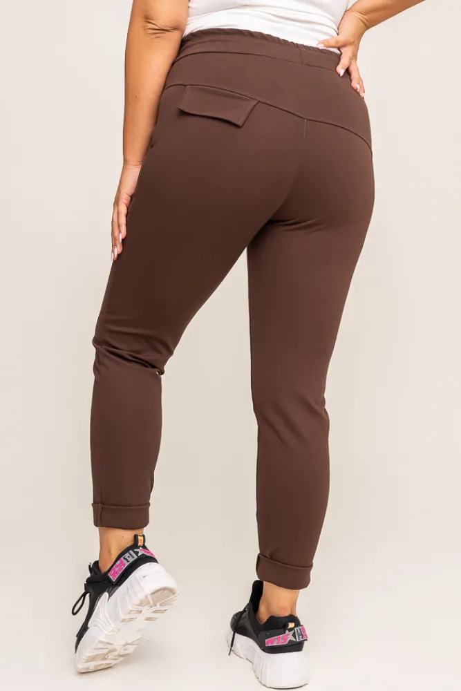 Damskie Włoski Brunatne Spodnie COMEYO