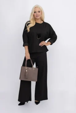 Włoski Brunatny Komplet z wisiorkiem KORGIO