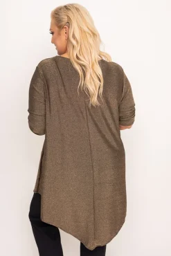 Damskie Polski Brązowa Bluzka błyszcząca GENTI