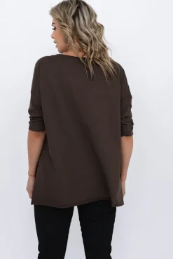 Damskie Włoski Brązowa Bluzka REVUMI Wzór 4