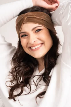 Brązowa Opaska welurowa CADIO