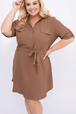 Polski Brązowa Sukienka IMALI