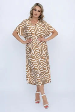 Polski Brązowa Sukienka SETERTI