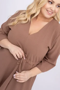 Damskie Polski Brązowa Tunika asymetryczna CLARIN