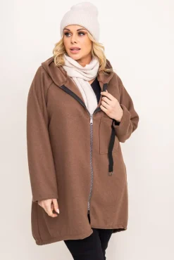 Damskie Polski Płaszczyk z kapturem HEVEMI