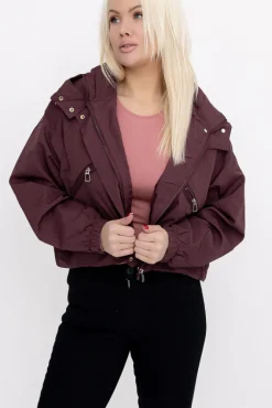 Damskie Burgundowa Kurtka ASNEL