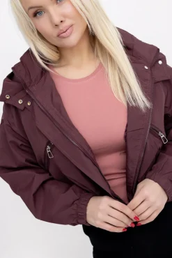 Damskie Burgundowa Kurtka ASNEL