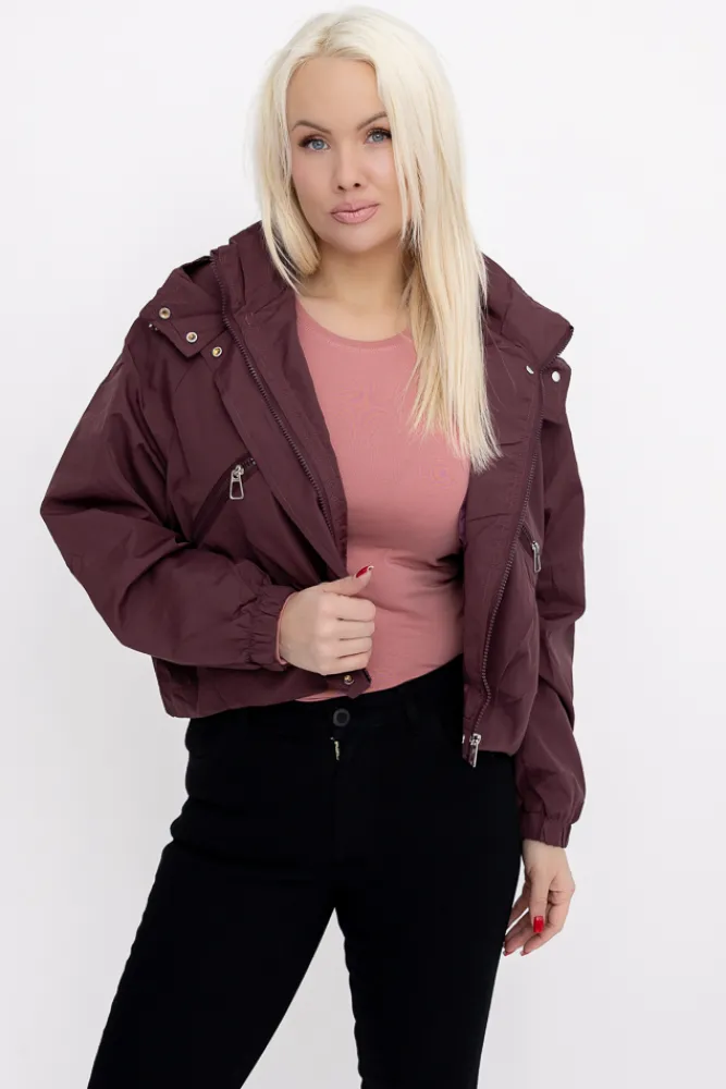 Damskie Burgundowa Kurtka ASNEL