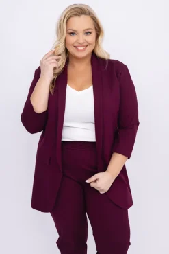 Damskie Polski Burgundowa Marynarka CINTA