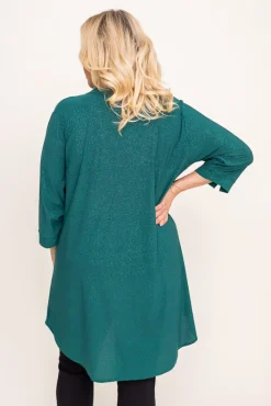 Damskie Polski Butelkowozielona Bluzka brokatowa VERONI