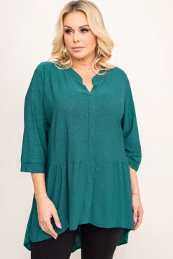 Damskie Polski Butelkowozielona Bluzka brokatowa VERONI