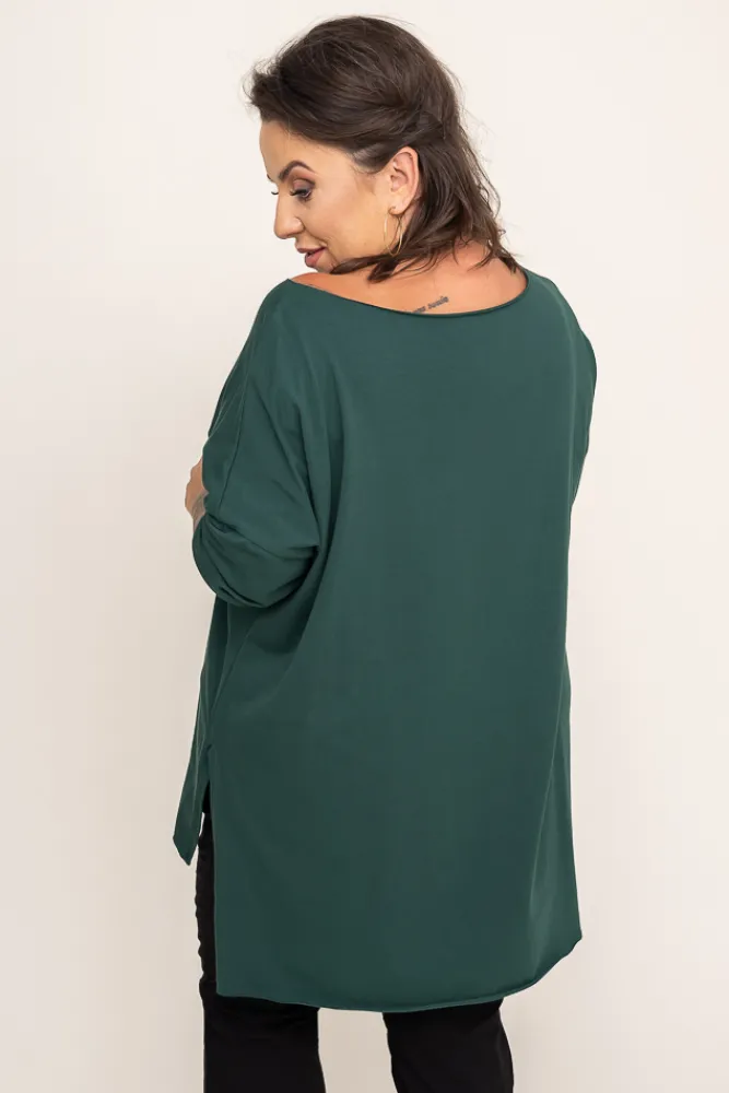 Damskie Włoski Butelkowozielona Bluzka GRENVI