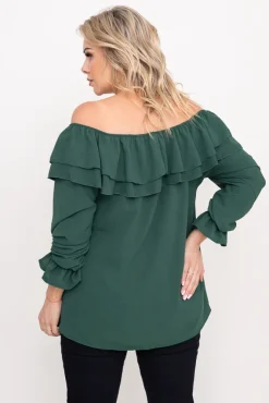 Damskie Włoski Butelkowozielona Bluzka hiszpanka LORENZ