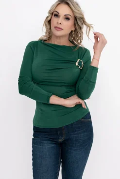 Damskie Włoski Butelkowozielona Bluzka HEXALIO