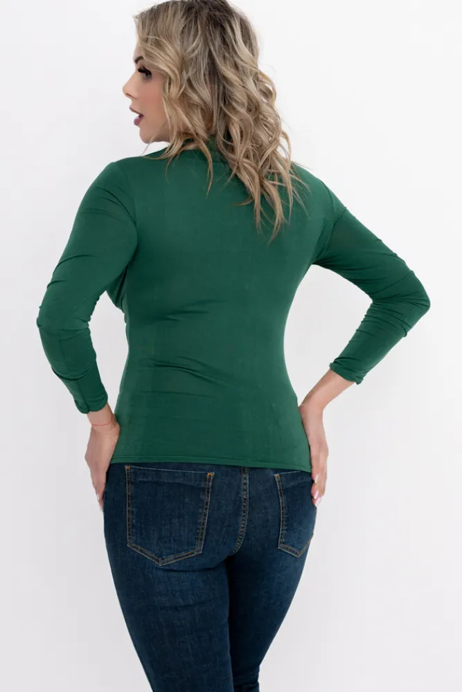 Damskie Włoski Butelkowozielona Bluzka HEXALIO