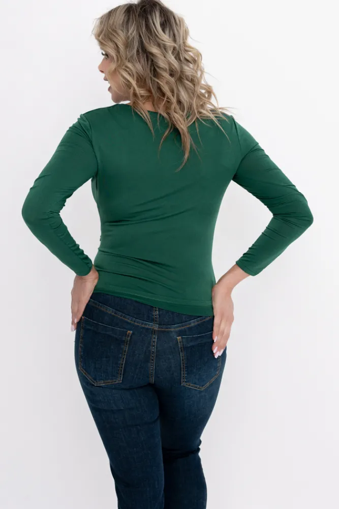 Damskie Włoski Butelkowozielona Bluzka NEQTI