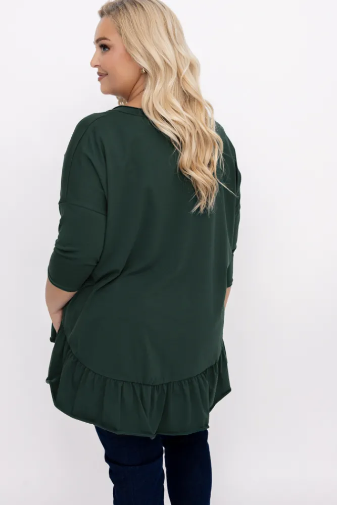 Damskie Włoski Butelkowozielona Bluzka VEBERO