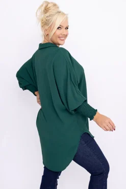 Damskie Włoski Butelkowozielona Koszula BELUNTI