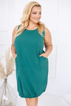 Polski Butelkowozielona Sukienka ERVI