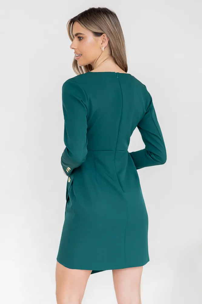 Polski Butelkowozielona Sukienka KLARIN