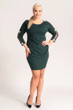 Włoski Butelkowozielona Sukienka DRETEGIO
