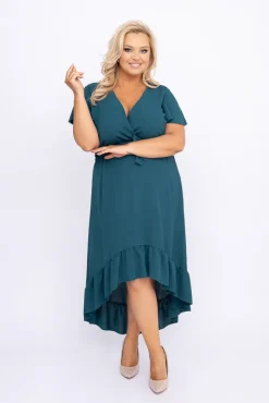 Polski Butelkowozielona Sukienka RHODIO