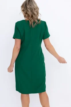 Polski Butelkowozielona Sukienka PEIROSA