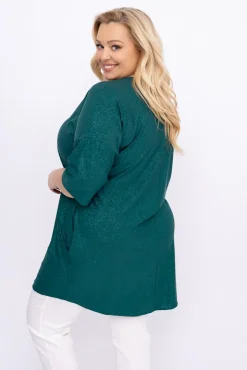 Damskie Polski Butelkowozielona Tunika brokatowa VELIARI