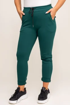 Damskie Włoski Butelkowozielone Spodnie COMEYO