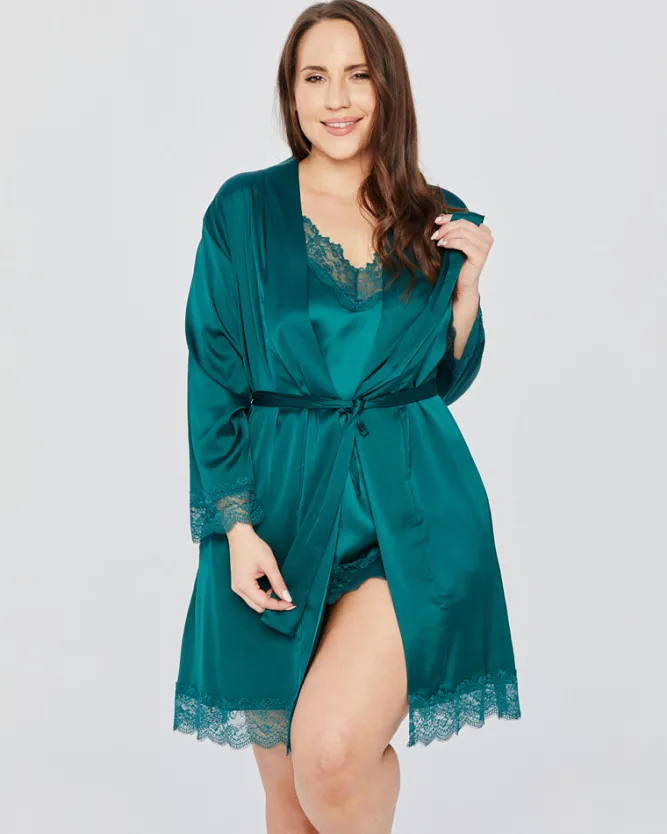 Polski Butelkowo Szlafrok satynowy SELINA