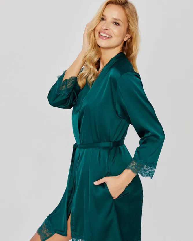 Polski Butelkowo Szlafrok satynowy SELINA