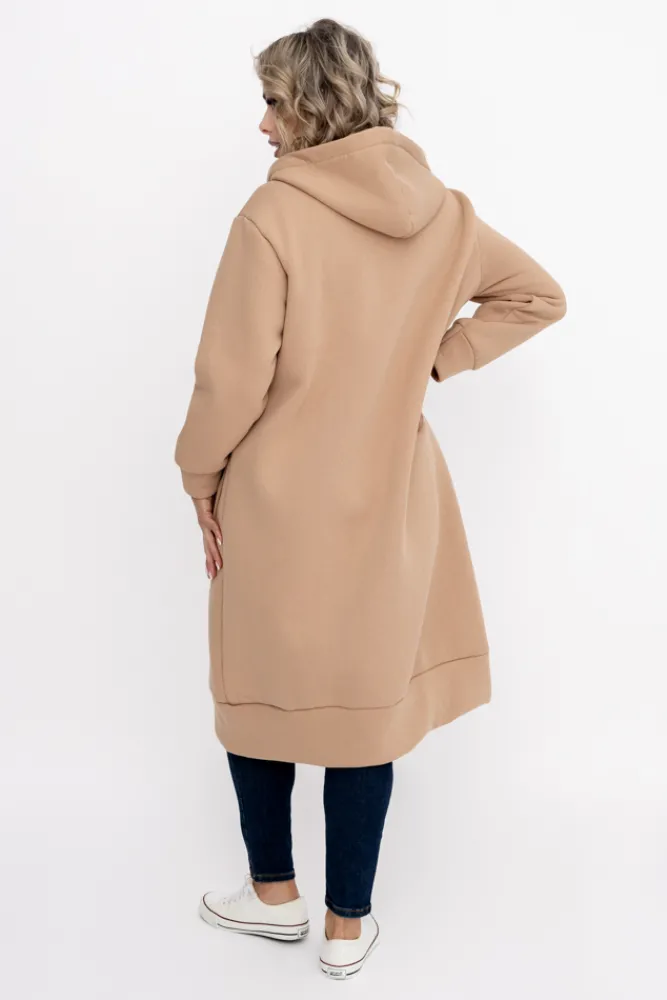 Damskie Włoski Camelowa Bluza ocieplana VERMEN