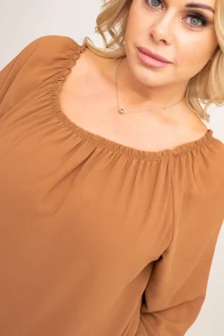 Damskie Włoski Camelowa Bluzka szyfonowa HILL