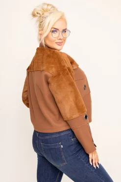 Damskie Polski Camelowa Kurtka AWERI Wzór 1