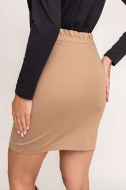 Włoski Camelowa Spódnica LIZI