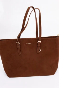 Damskie Polski Camelowa Torebka zamszowa POXIO