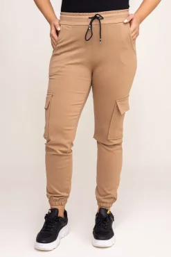 Damskie Włoski Camelowe Spodnie bojówki LENVI