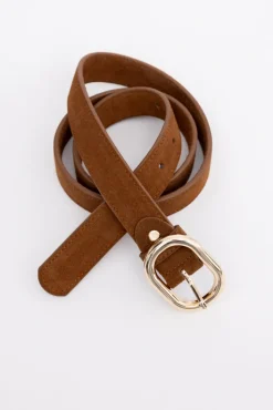 Polski Camelowy Pasek zamszowy CLUZI